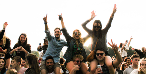 Teenagers cheering